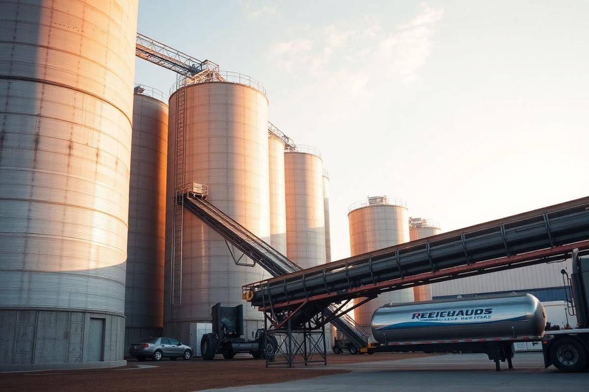 Grain silos and bulk loading terminal