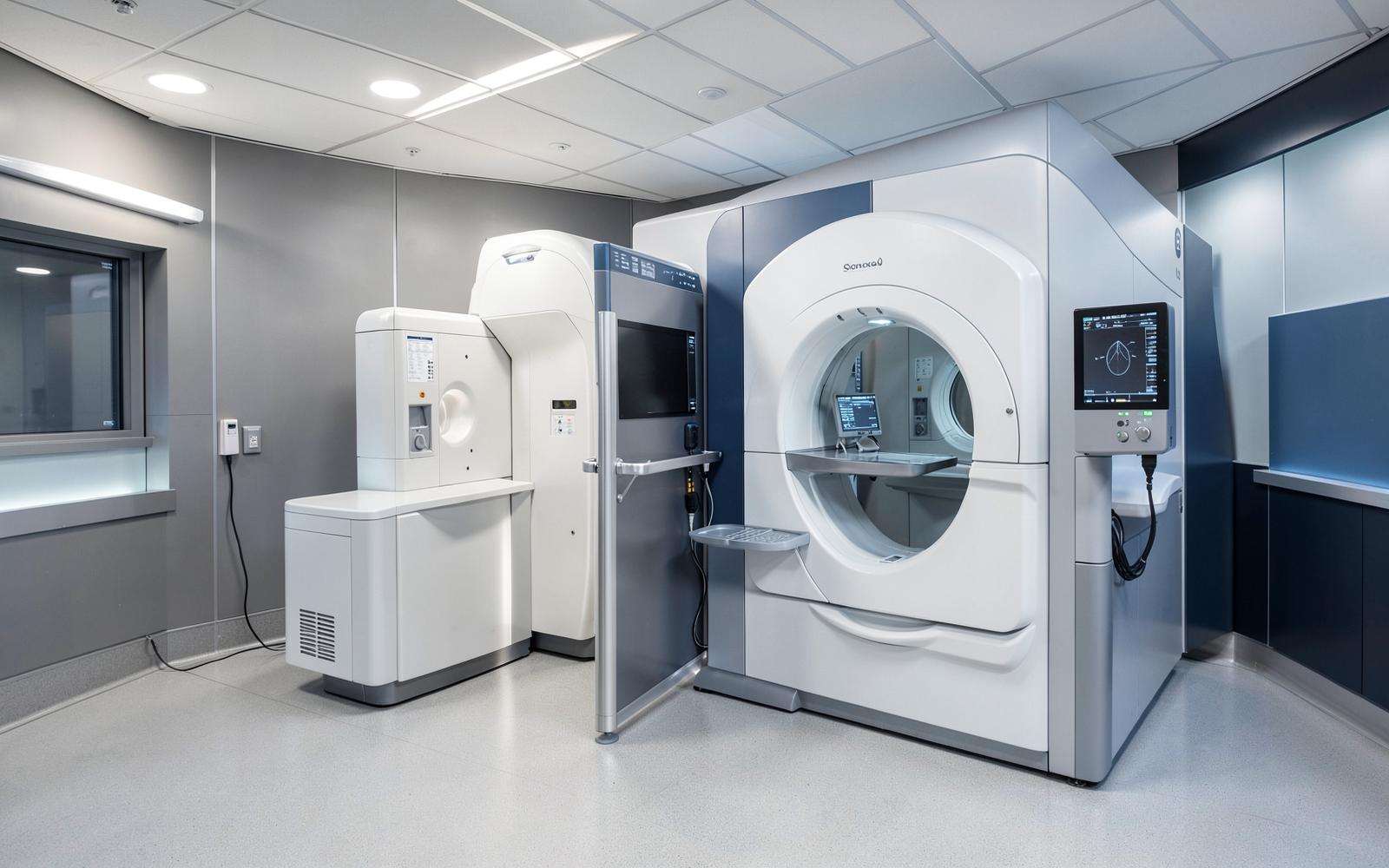 Diagnostic imaging suite with CT and MRI systems in a hospital