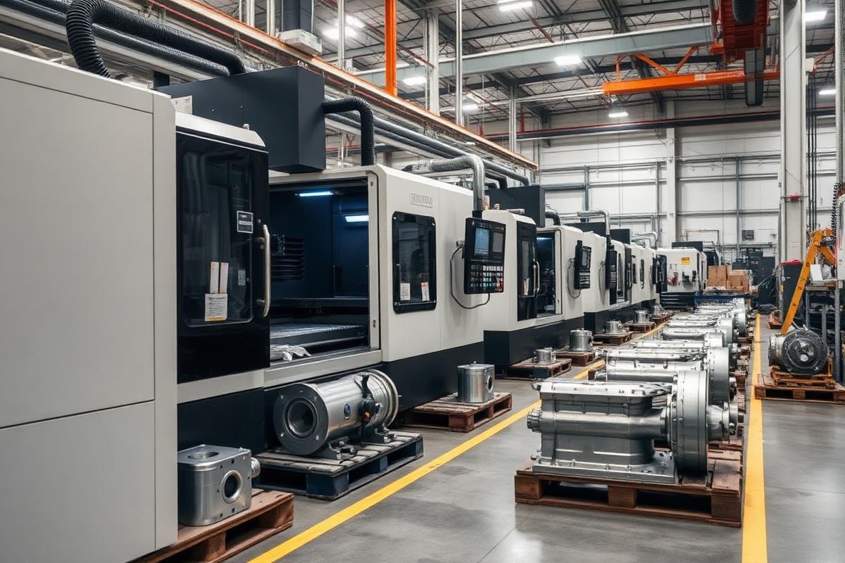 Machining line inside a production plant