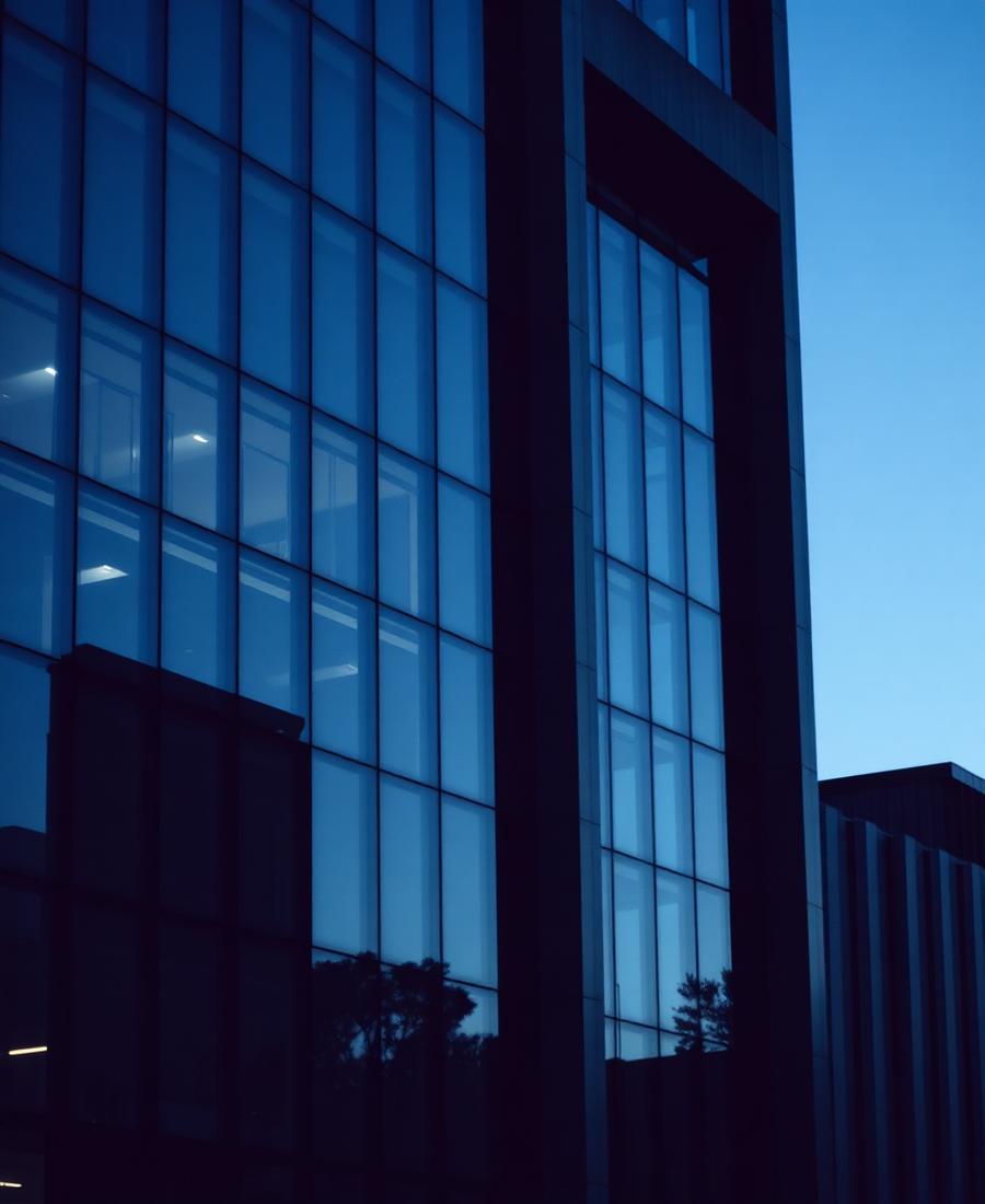 Government institution building at dusk