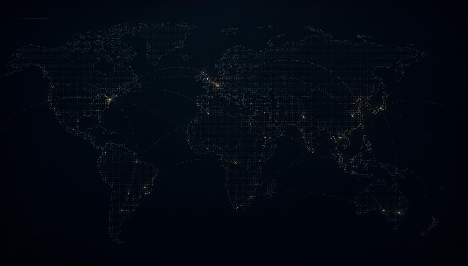 Abstract map of international market coverage